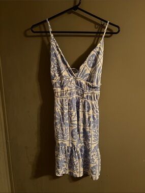 Ocean Drive Blue and White Printed Mini Sundress